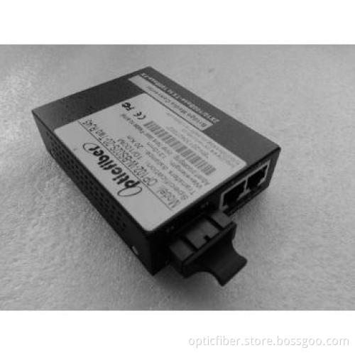 1 fiber 2 RJ45 Media Converter